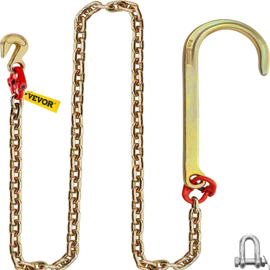 * Wholesale Vevor J Hook Chain, 5/16 In X 6 Ft Tow Chain Bridle, Grade 80 J Hook Transport Chain, 9260 Lbs Break Strength With J Hook & Grab Hook, Tow Hooks For Trucks, Heavy Duty J Hook And Chain Shorteners Online