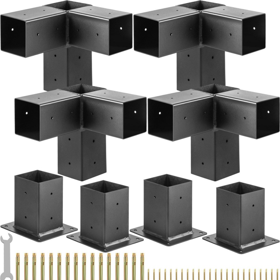 * Best Reviews Of Vevor Pergola Bracket Kit Pergola Corner Bracket 8 Pcs For 4 X 4 Wood Posts Online