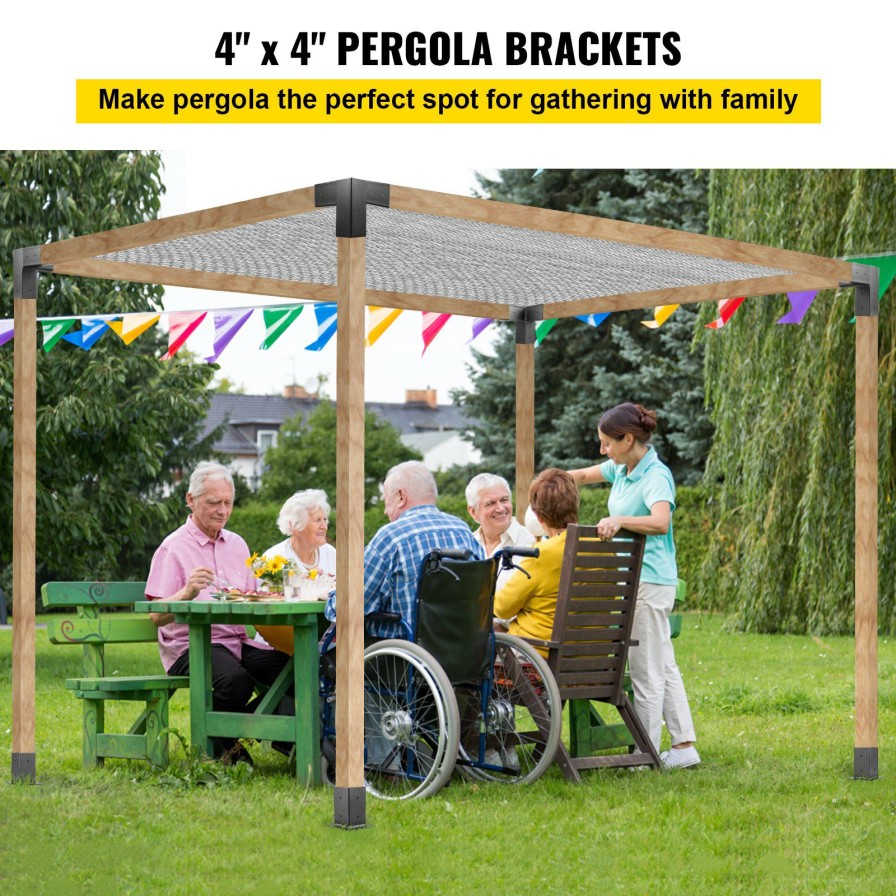 * Best Reviews Of Vevor Pergola Bracket Kit Pergola Corner Bracket 8 Pcs For 4 X 4 Wood Posts Online